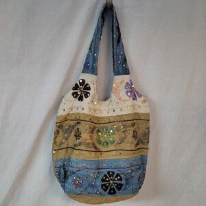 Embroidered Multicolor Women's Hobo Bag, Y2k